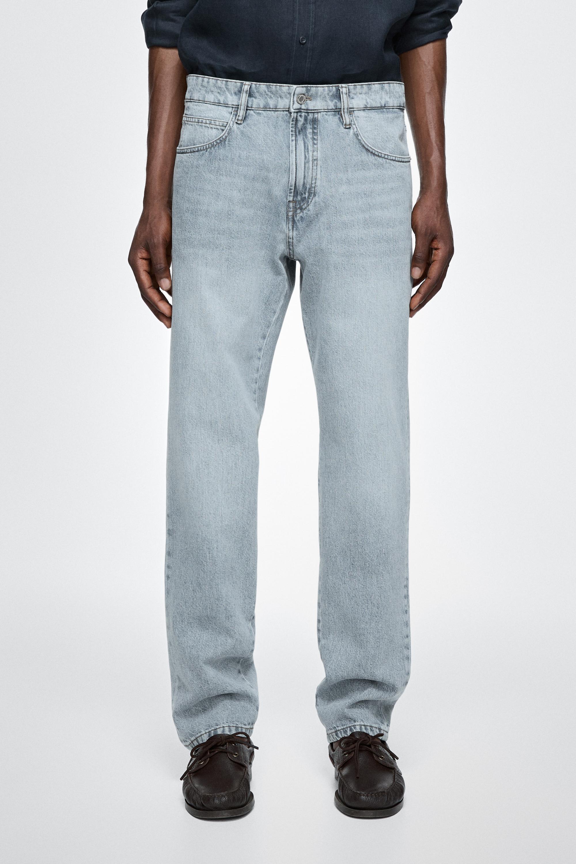 Tapered fit cotton jeans